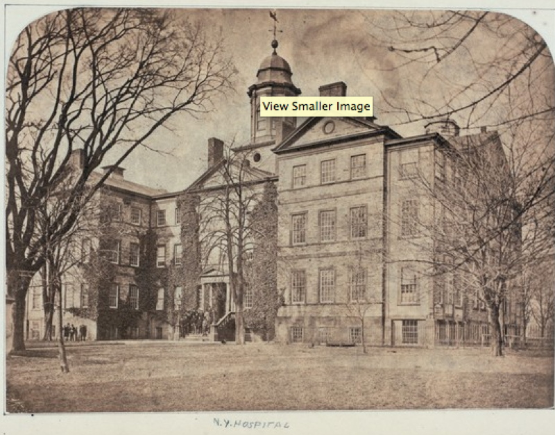 This hospital occupied the site until 1870.